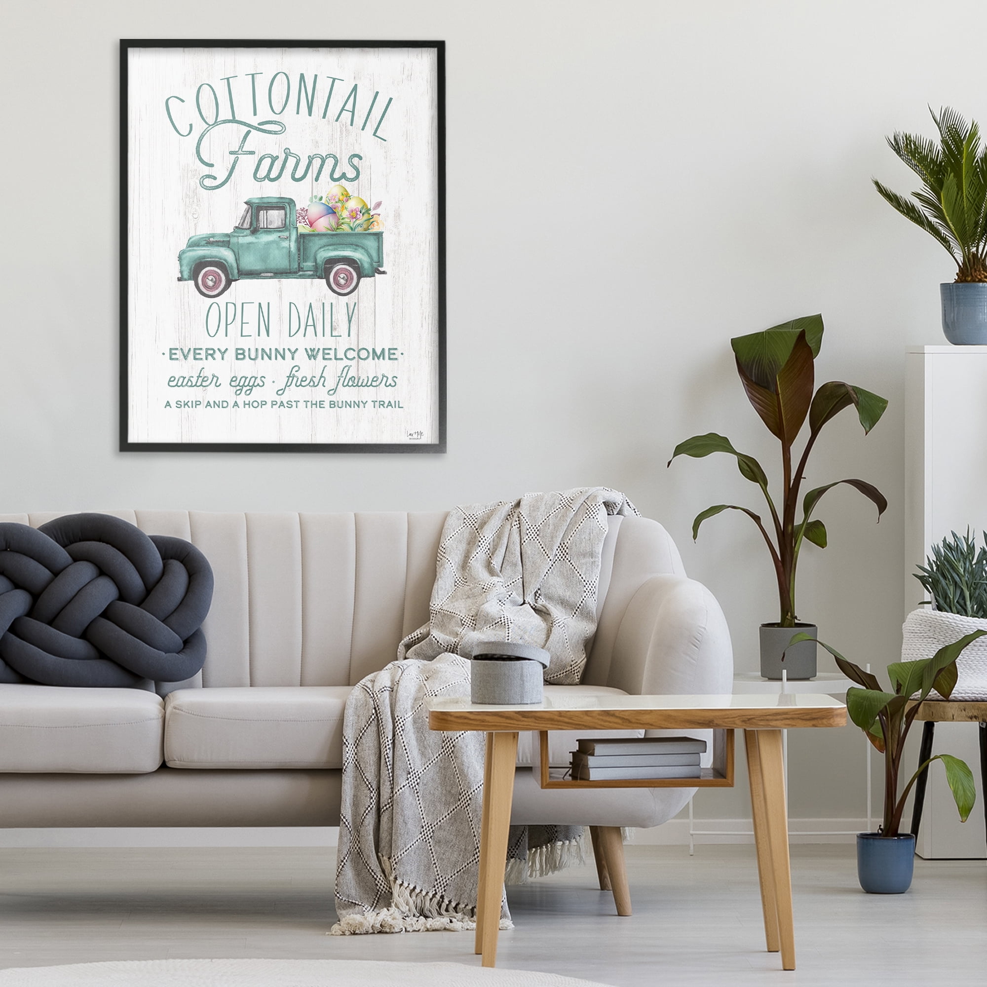 Stupell Industries Antique Cottontail Farms Black Framed Giclee Art, design by Lux + Me Designs