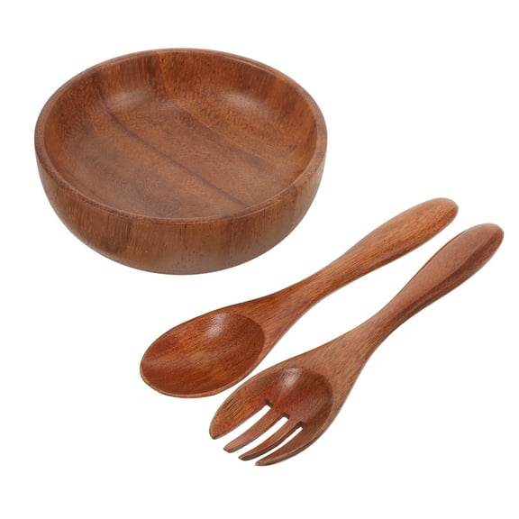 NIAIZEK Fruit Bowl For Kitchen Counter Wood Salad Bowl Set Natural Wood 1 Set 8.50X3.39X1.38In