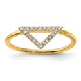 thumbnail image 1 of Diamond2Deal 14k Or Jaune Polished Diamant Triangle Anneau for Femmes Taille-, 1 of 3