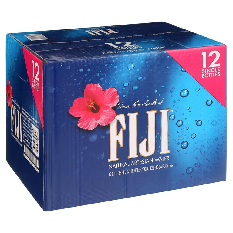 Fiji Artesian Water, Natural, 12 Pack - 12 - 1 l (33.8 fl oz) bottles [12 l (405.6 fl oz)]