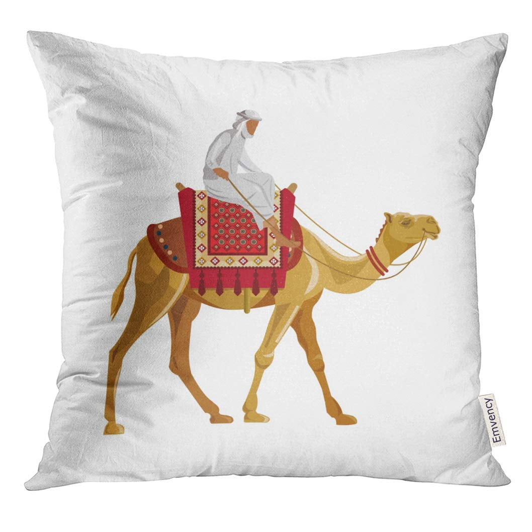 ARHOME Caravan Arab Man Riding Camel White Africa Pillow ...