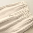 thumbnail image 4 of LLYwey Pull on Pants for Women Ladies Summer Fashion Solid Color Embroidery Art Style Flowing Double Layer Thin Straight Leg Wide Leg Pants New Full Length Pants Regular Fitted Beige XL, 4 of 5