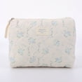 thumbnail image 4 of Bolso de maquillaje para mujer, bolso de maquillaje acolchado de gran capacidad a cuadros para niña, 4 of 6