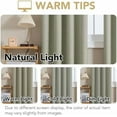 thumbnail image 4 of Linen Curtains 100% Blackout Curtains for Bedroom 108 inch Long Full Light Blocking Nature Linen Blended Window Curtains for Living Room Nickel Grommet (2 Panels, Heathered Tea), 4 of 7