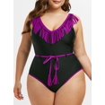 thumbnail image 1 of Tamaño más Flecos ceñido bañador de una pieza Rosegal Blusas Tallas Grandes, 1 of 5