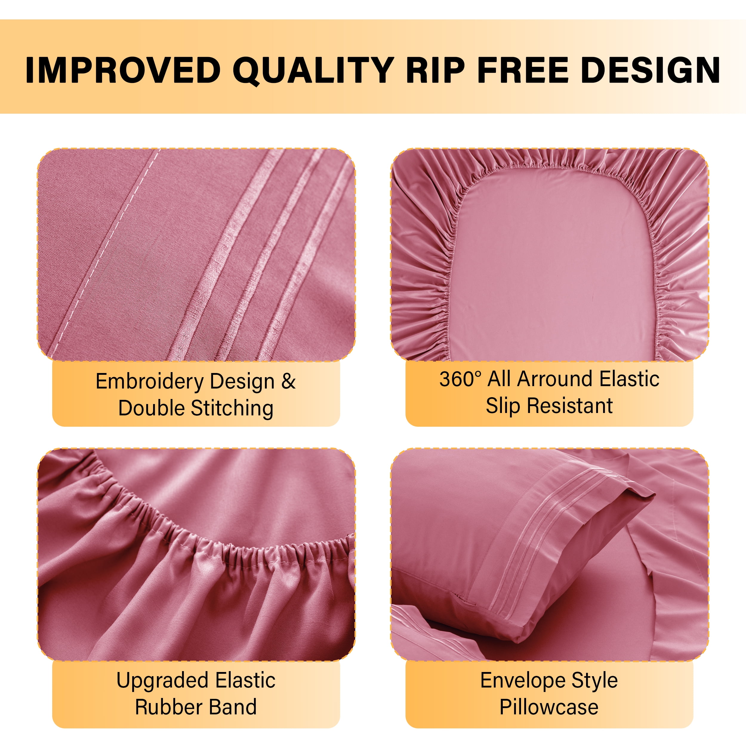 Lux Decor Full Size Sheet Set, 4-Piece Plain Soft Microfiber – Deep Pocket Full Bed Sheets, Includes 1 Fitted Sheet, 1 Flat Sheet, 2 Pillowcases, Burgundy