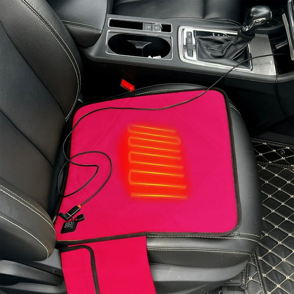 Uklsqma Coussin de Siège Chauffant Usb / Coussin Chauffant Portable Pliable avec 3 Niveaux de Température / Coussin de Voiture en Mousse Mémoire pour Camping Pêche Chasse Usage Extérieur Intérieur