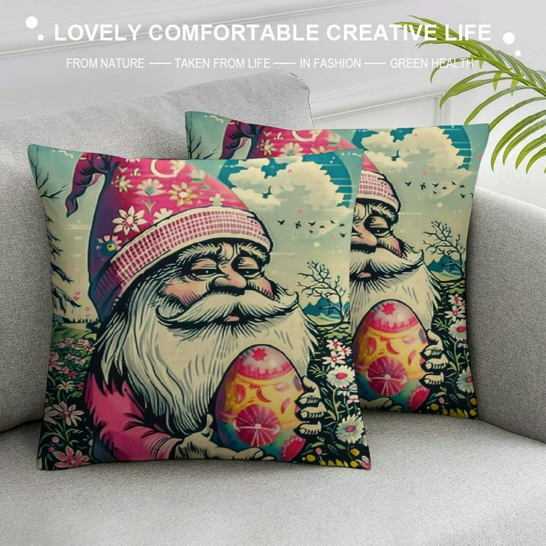 TIAOTIAOHOU Happy Easter Throw Pillow Covers gnome Truck Eggs Easter is for Jesus Umbrella Birds Cartoon Decor for Cushion Living Room Bedroom Home Square Pillow Cases Walmart