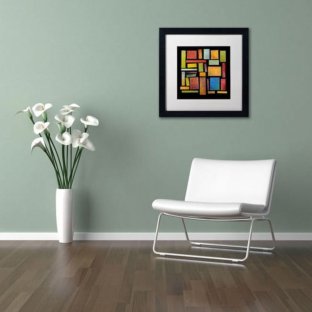Trademark Fine Art "Building Blocks Three" Canvas Art by Michelle Calkins, White Matte, Black Frame
