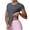 Dark Gray, variant on ZyeKqe Workout Shirts for Women Crew Neck Short Sleeve T-Shirts Summer Slim Fitted Basic Tees Shirts Yoga Gym Wear