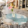 thumbnail image 6 of Coastal Nautical Round Tablecloth for 45-54 Inch Tables, Fitted Table Cover with Elastic Edge, Summer Beach Wave Starfish Shell Waterproof Outdoor Table Cloth Protector for Patio Garden Dinner Picnic, 6 of 9