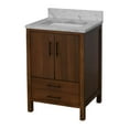 thumbnail image 3 of California 24" Bathroom Vanity with Walnut Cabinet and Carrara Marble Top, 3 of 6