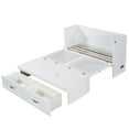 thumbnail image 6 of Queen Size Murphy Bed, Wooden Wall Bed Frame with USB Port, Storage Drawers, Metal Handles, Multifunctional Cabinet Bed for Living Room, Bedroom, Guest Room, Can Be Folded into Cabinet, White, 6 of 9