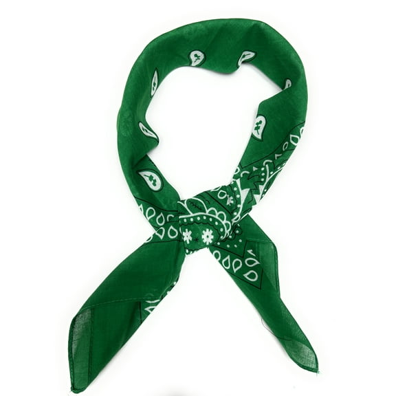 Pack of 8 Paisley MultiFunctional Scarves 100% Cotton for Women Retro Ascot (Green)