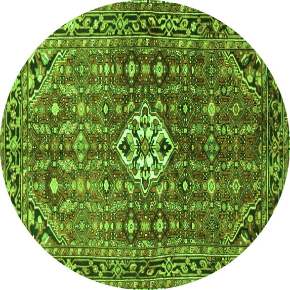 Ahgly Company Indoor Round Persian Green Traditional Area Rugs, 3' Round