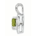 thumbnail image 3 of Sterling Silver Rhodium-Plated Diam. & Peridot Pendant (14 X 10) Made In India qbpd11aug, 3 of 5