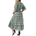 thumbnail image 4 of DARING DIVA Women's Plus Size Bell Sleeve Ruffled Hem Boho A Line Dress 2X Black, 4 of 6