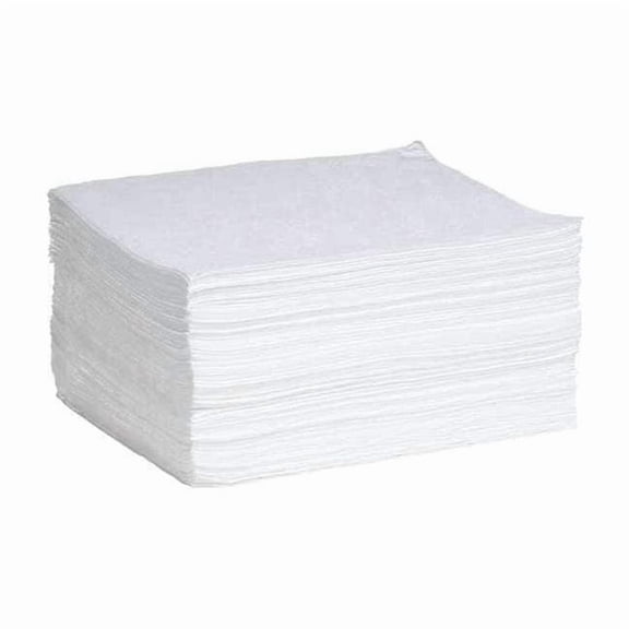 Spilltech Sorbent Pad, 17 gal, 15 in x 19 in, Oil, White, Polypropylene WP100S