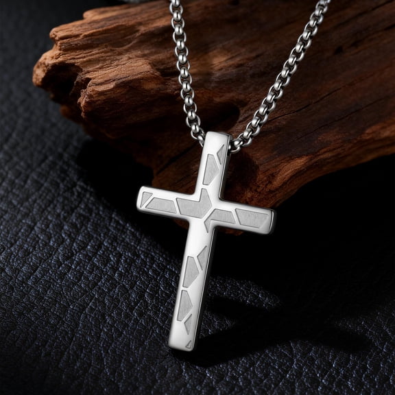 VNOX Men's Stainless Steel Soccer Cross Necklace Silver Tone Bible Verse Joshua 1:9 Engraved Pendant Christian Jewelry Gift