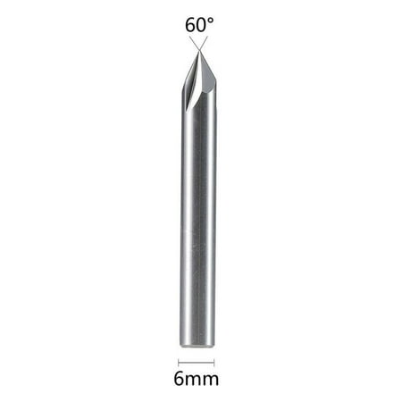 

6mm 60 degree 2 Flute Carbide Chamfer Milling Cutter Aluminium Copper Router Bit