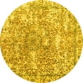 thumbnail image 1 of Ahgly Company Indoor Round Abstract Yellow Contemporary Area Rugs, 3' Round, 1 of 4