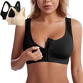 thumbnail image 4 of Women's Sports Bra 4PC Front Closure Compression Bras For High Sports Everyday Bras for Women No Underwire Black 5XL, 4 of 8