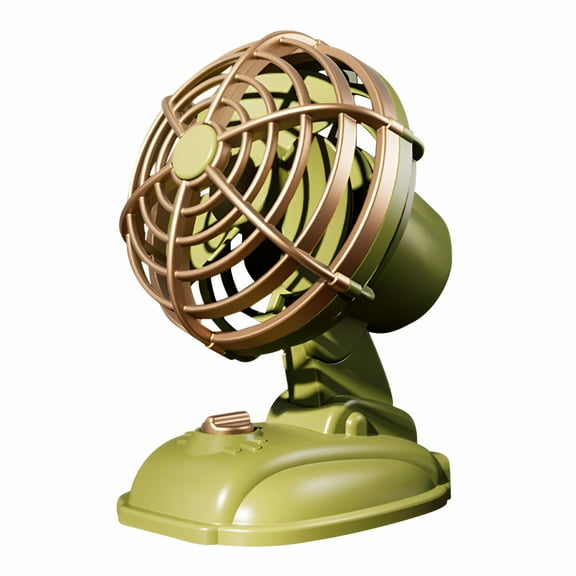 HIBIBUD Mini Classic Vintage Fan | Retro Metal Air Circulator with Original Base for Desk & Bedside | 2 Speeds, Desk Fan for Bedroom, Home, Office
