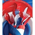 thumbnail image 2 of Hanna K. Signature Stars 'N Stripes Combo Heavyweight Blue, White & Red 2880 pieces Plastic Cutlery, Celebrate July 4th or Birthday Party: 12 Packs, 2 of 6