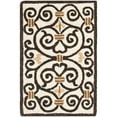 thumbnail image 3 of SAFAVIEH Chelsea Aragon Geometric Borders Wool Runner Rug, Ivory/Dark Brown, 2'6" x 10', 3 of 11