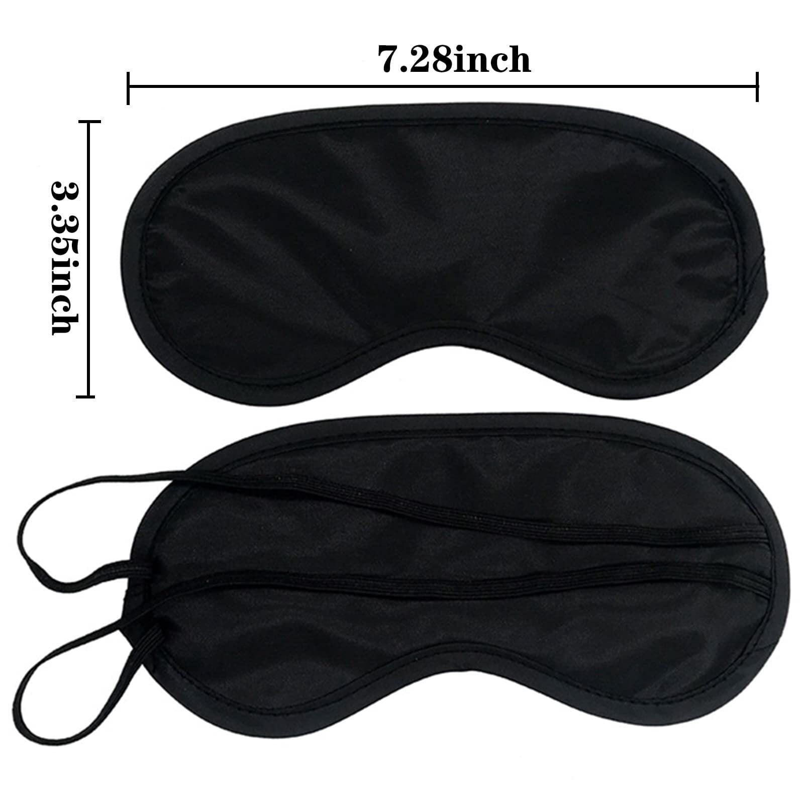 100PCS Sleep Masks Blindfold Eye Masks with Adjustable Strap for Women Men Eye Shade Cover for Travel Team Building Airplane (Black)