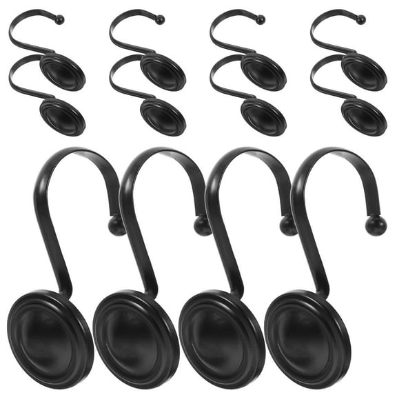 FRCOLOR 12 Pcs Large Shower Curtain Hook 8.00X5.00X3.50CM Black