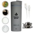 thumbnail image 1 of TRAVEL BREW Portable Travel Kettle with Tea Infuser- Mini Electric Kettle with 4 Temperature Settings, with Auto Shut-Off & Boil Dry Protection (Gray, 1 of 6