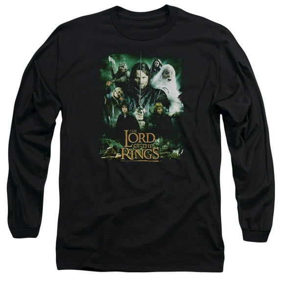 Lord of the Rings Hero Group Long Sleeve Adult 18/1 T-Shirt Black