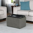 thumbnail image 5 of Pemberly Row Accent Storage Ottoman with Reversible Tray in Gray Fabric, 5 of 14