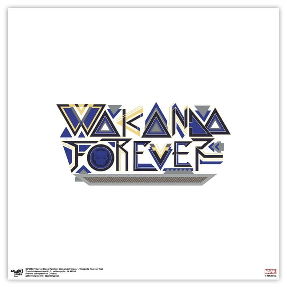 Gallery Pops Marvel Black Panther: Wakanda Forever - Wakanda Forever Text Wall Art, Unframed Version, 12" x 12"