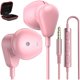 thumbnail image 1 of wonima11 Wired Earbuds 3.5mm Headphones with Microphone for Laptop PC Chromebook Hi-Fi Ear Buds with 3.5mm Plug in Audio Jack Earphones for Airplanes School Kindle Fire Switch MP3 Android, Pink, 1 of 1