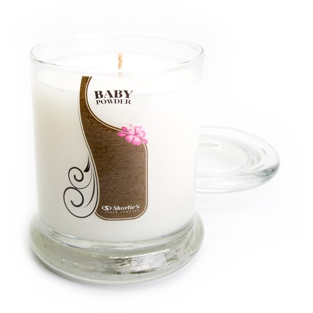 Baby Powder Candle Medium White 10 Oz. Highly Scented Jar Candle