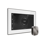 Mr Steam XDream Max Steam Shower Pkg w/iSteamX Control and Linear Steamhead in White Brilliant Black