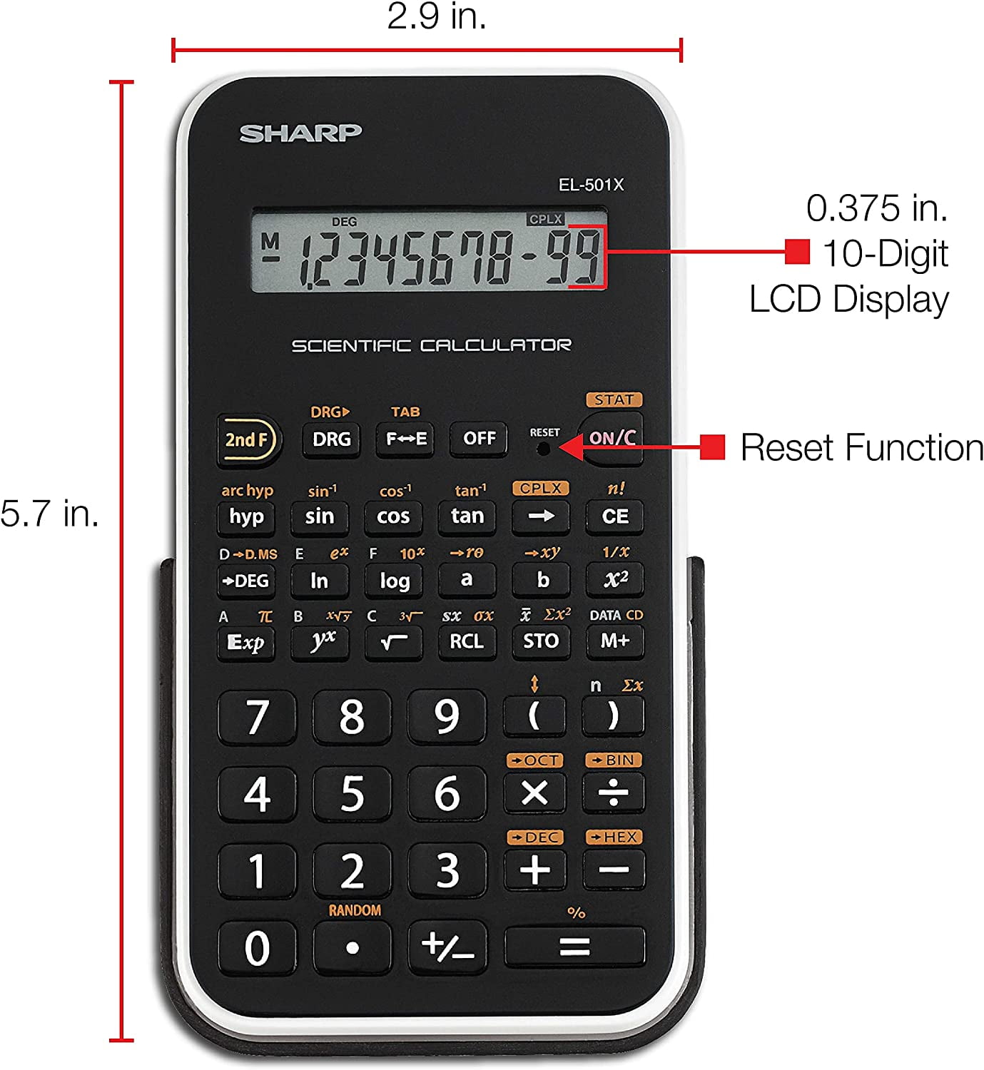 EL501X2BWH Engineering/Scientific Calculator