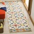 thumbnail image 2 of SAFAVIEH Suzani Ethelinda Geometric Swirls Wool Runner Rug, Ivory/Multi, 2'3" x 8', 2 of 6