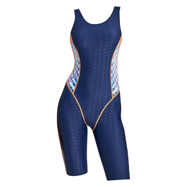 MHFRRA Swimsuit Swimsuit Women's Quick Drying with Chest Pad Sport Knee Length Racing Conservative Swimsuit Swimwear M