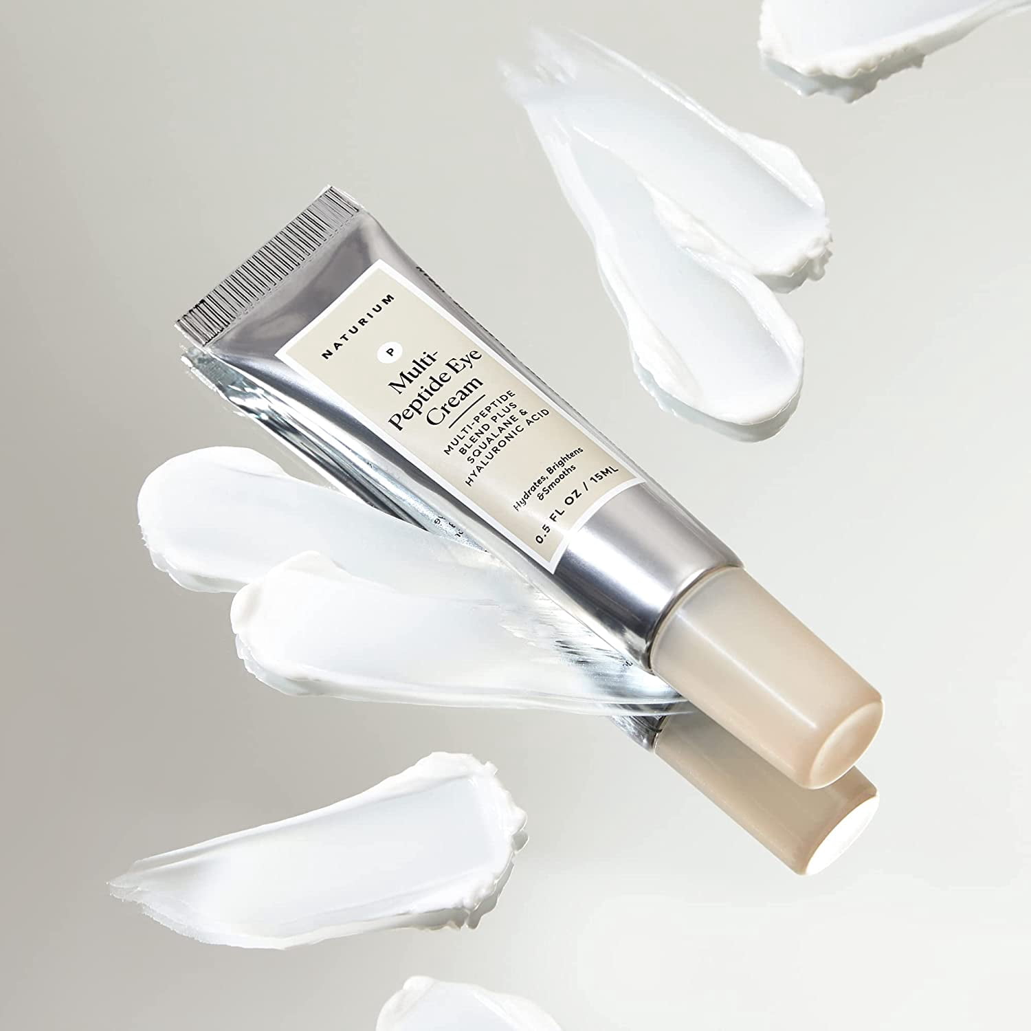 Naturium Multi-Peptide Eye Cream Plus Squalene & Hyaluronic Acid, Smoothing & Anti-Aging Skincare, 0.5 fl oz