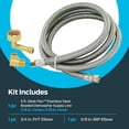 thumbnail image 3 of Eastman 41041 Universal Braided Stainless Steel Dishwasher Installation Kit, 3/8 inch Comp, 5 Ft, 3 of 6