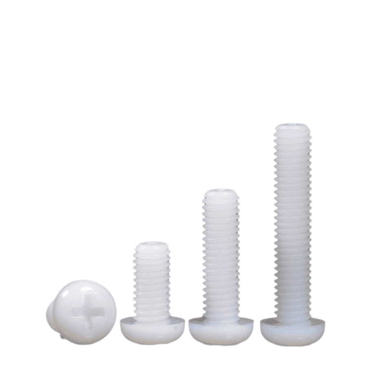 200pcs White Nylon Plastic Round Head Screws M3x5mm