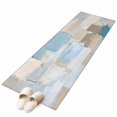 thumbnail image 2 of 2'x6' Rug Runners for Hallways Kitchen, Modern Abstract Non Slip Entryway Beside Floor Carpet Runner, Blue Beige Oil Painting Art Washable Laundry Room Bedroom Throw Rugs Mat for Family Pet, 2 of 8