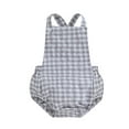 thumbnail image 1 of SUNSIOM Infant Girls Summer Casual Romper Sleeveless Plaid Pattern Print Overalls Summer Clothes, 1 of 9