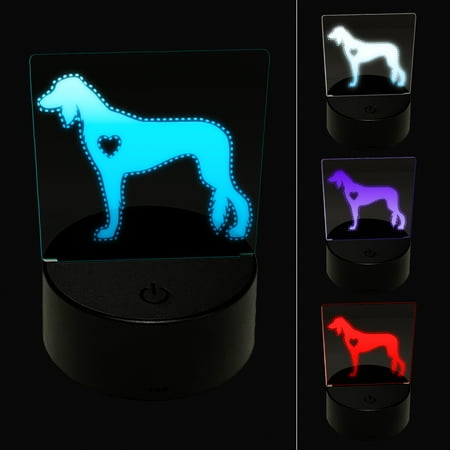 

Saluki Dog with Heart LED Night Light Sign 3D Illusion Desk Nightstand Lamp