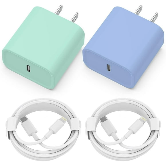 Gemee iPhone Charger Apple MFi Certified 2 Pack 20W PD USB C Fast Wall Charger Adapter with 2 Pack 6FT Type C to Lightning Cable Compatible with iPho