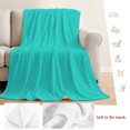 thumbnail image 5 of Turquoise Throw Blanket for Couch, Soft Lightweight Flannel Fleece Blanket, Modern Pure Turquoise Microfiber Plush All Season Decorative Blankets Gifts for Sofa Bed 50"x60", 5 of 9