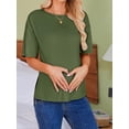 thumbnail image 3 of Weardear 3 Pack Maternity Shirts Split Side Loose Pregnancy Tops Crew Neck Short Sleeve Postpartum Clothes, 3 of 6